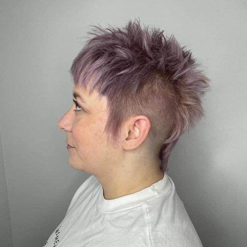 Lavender Mohawk With Shaved Sides And Creative Style In St Louis Salon